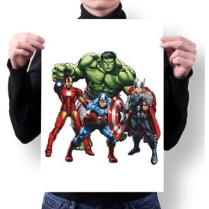 Плакат c черной рамкой А3 Marvel Super Heroes, Марвел супергерои4
