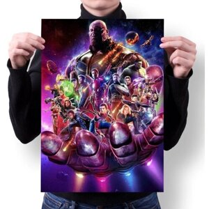 Плакат c черной рамкой А3 Принт "Marvel Super Heroes, Марвел супергерои"13