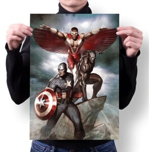 Плакат c черной рамкой А3 Принт "Marvel Super Heroes, Марвел супергерои"8