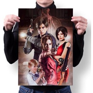 Плакат c черной рамкой А3 Принт "Resident Evil, Резидент Эвил"5