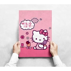 Плакат "Hello Kitty" формата А2 (40х60 см) без рамы