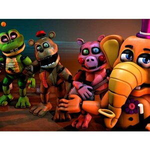 Плакат, постер на бумаге Five Nights at Freddy s/фнаф/игровые/игра/компьютерные герои персонажи. Размер 21 х 30 см