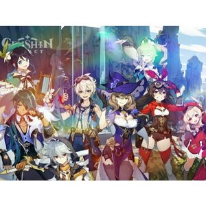 Плакат, постер на бумаге Genshin Impact/игровые/игра/компьютерные герои персонажи. Размер 30 на 42 см