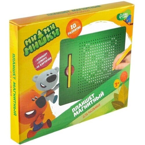 Планшет обучающий «Магнитное рисование: Ми-ми-мишки», 380 отверстий, цвет зелёный от компании М.Видео - фото 1