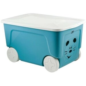 Plastic Centre Детский ящик для игрушек COOL, на колёсах 50 литров, цвет синий колокольчик