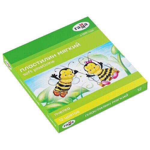 Пластилин гамма Пчелка восковой 12 цветов, 3 упаковки от компании М.Видео - фото 1