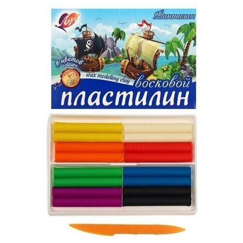 Пластилин мягкий (восковой), 8 цветов, 140 г, "Фантазия", со стеком, микс 1 шт. от компании М.Видео - фото 1