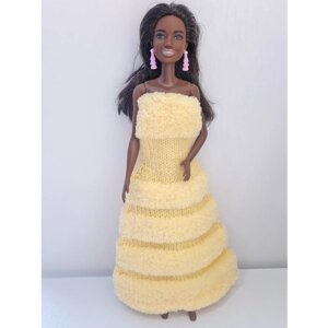 Платье для кукол «MiniFormy»Нежно-желтое объёмное»Рост 29-30 см. (Барби, Ася)