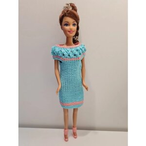 Платье для кукол «MiniFormy»С розовой каймой»Рост 29-30 см. (Барби, Ася)