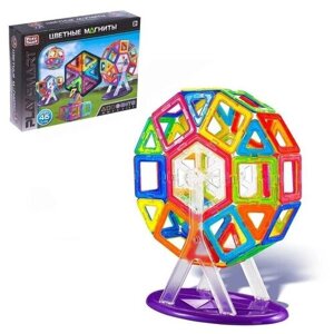 Play Smart Конструктор магнитный «Цветные магниты», 46 деталей