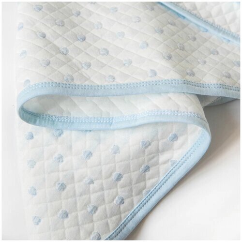 Плед-одеяло стеганое трикотаж, Baby Nice, 100х140, "Сердечки", голубой от компании М.Видео - фото 1