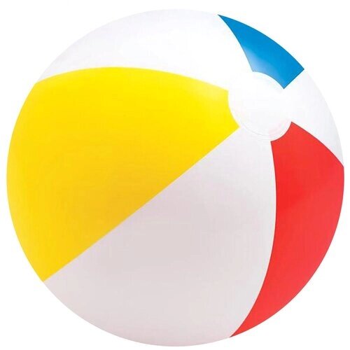 Пляжный мяч Intex 59020, белый/желтый/голубой/красный от компании М.Видео - фото 1