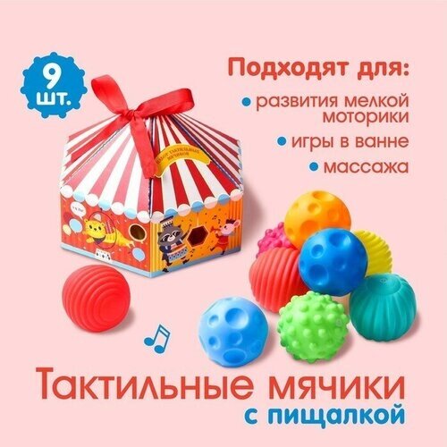 Подарочный набор массажных развивающих мячиков «Цирк», 9 шт. от компании М.Видео - фото 1