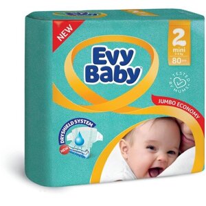 Подгузники Evy Baby Mini 3-6 кг (Размер 2/S), 80 шт