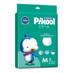 Подгузники-трусики детские Pikool Classic, размер M, 8-13 кг, 64 шт