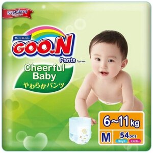 Подгузники-трусики Goo. N Cheerful Baby M (6-11 кг) 54шт.