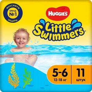 Подгузники трусики Huggies Little Swimmers для плавания 12-18кг, 5-6 размер, 11шт