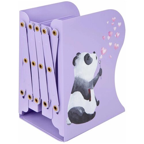 Подставка-держатель для книг и учебников BRAUBERG KIDS "Panda", раздвижная, металлическая, 238064 от компании М.Видео - фото 1