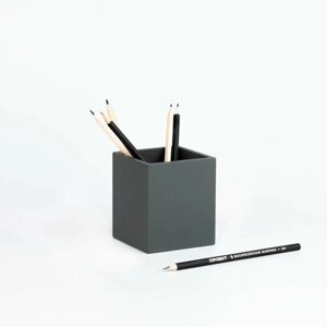Подставка для ручек и карандашей, стакан канцелярский Penkap Duo, цвет темно-серый
