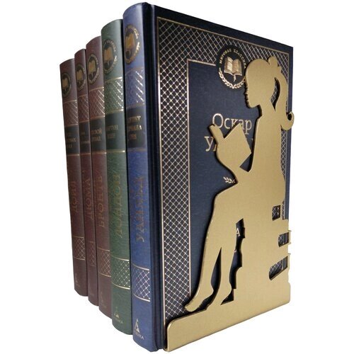 Подставка-ограничитель для книг “Девушка с книгой”, металл, цвет бронза, исполнение правое от компании М.Видео - фото 1