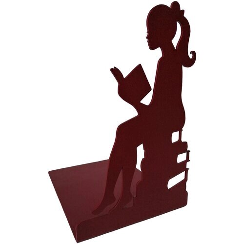 Подставка-ограничитель для книг “Девушка с книгой”, металл, цвет винный, исполнение правое от компании М.Видео - фото 1