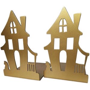 Подставка-ограничитель для книг “Сказочный дом” 2 шт, металл, цвет бронзовый