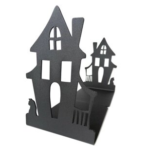 Подставка-ограничитель для книг “Сказочный дом” 2 шт, металл, цвет чёрный