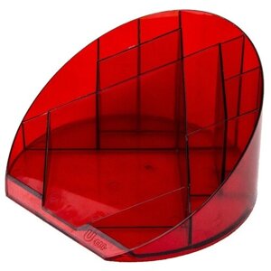 Подставка-органайзер Attache Яркий офис 12 отделений прозрачная красная