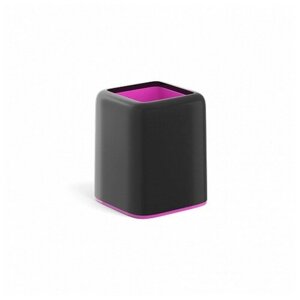 Подставка-стакан для пишущих принадлежностей Forte Accent, черная с розовой вставкой