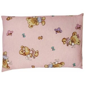 Подушка детская Папитто, 40x60 см, холлофайбер, цвет: розовый