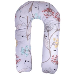 Подушка для беременных 120х65 см, сатин, микрофибра со съемной наволочкой, China Dans, артикул PP01Sm, flowers