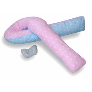 Подушка для беременных "Мастерская снов" U-350 с наволочкой Розово-голубые звездочки + подушечка для малыша