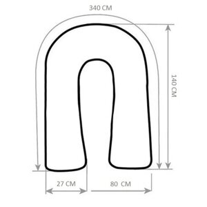 Подушка для кормящих и беременных, подушка - обнимашка ДомВелл форма "Комфорт U"наволочка 140*80