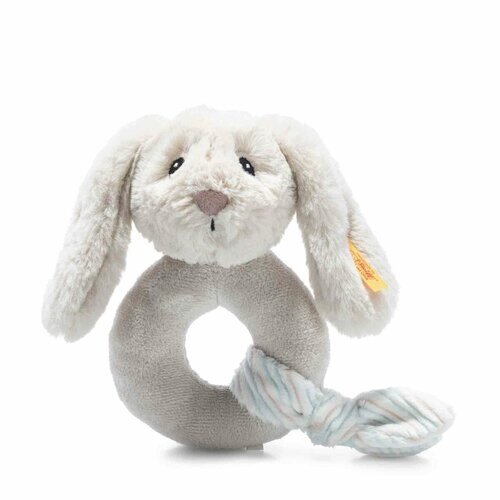 Погремушка Steiff Soft Cuddly Friends Hoppie rabbit grip toy with rattle ( Штайф Мягкие приятные друзья кролик Хоппи 14 см) от компании М.Видео - фото 1