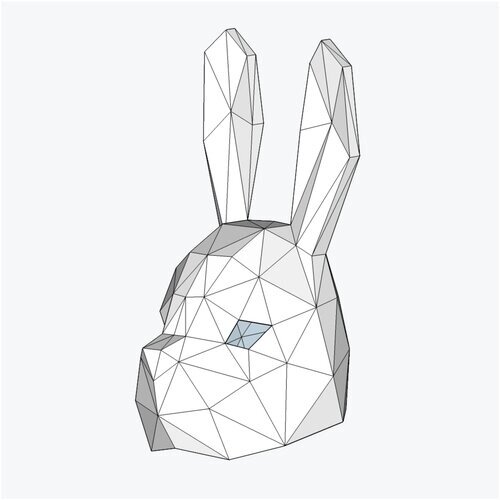 Полигональная фигура «Маска Кролика» белая от компании М.Видео - фото 1