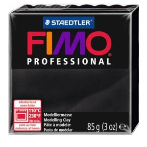 Полимерная глина FIMO Professional запекаемая 85 г черный (8004-9) черный 85 г
