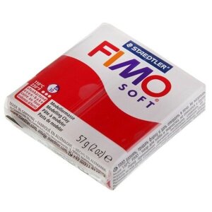 Полимерная глина FIMO Soft запекаемая рождественский красный (8020-2P), 57 г красный 57 г