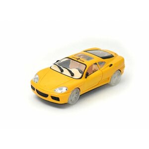 Porsche Машинка на батарейках музыкальная, желтая, 24 см