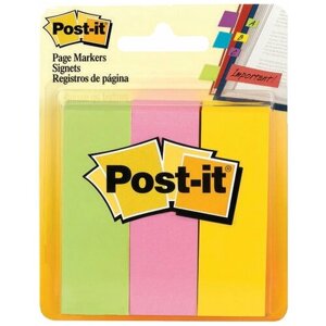 Post-it закладки клейкие, 22,2 мм, 3 цвета х 100 шт (671-3) разноцветный 80 г/м² 300 листов