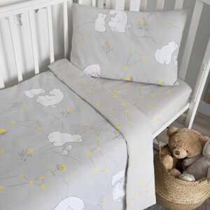 Постельное белье в кроватку для новорожденного "Мишутка" Детский комплект постельного белья