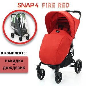 Прогулочная коляска Valco Baby Snap 4, Fire Red, накидка + дождевик в комплекте