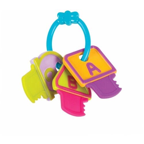 Прорезыватель-погремушка Happy Snail Ключи фиолетовый/розовый/зеленый от компании М.Видео - фото 1