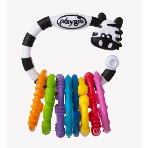Прорезыватель-погремушка Playgro Zebra 9 Links разноцветный