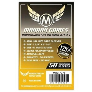 Протекторы для настольных игр Mayday Premium Mini USA (41x63) - 50 штук
