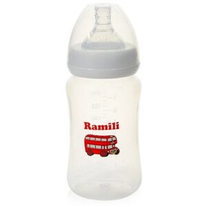 Противоколиковая бутылочка для кормления Ramili Baby (240 мл., 0+слабый поток)