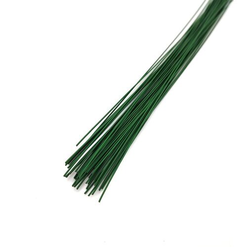 Проволока флористическая - Друт зеленого цвета, 0.9мм х 40.5см, 100 гр ~ 47шт