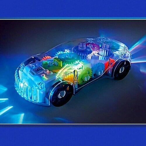 Прозрачная Машинка с шестеренками светящияся со звуком Интерактивная от компании М.Видео - фото 1
