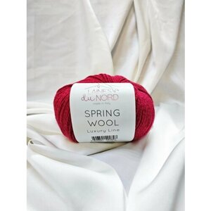 Пряжа 50% хлопок 50% меринос Laines du Nord Spring Wool 17-красный, розовый