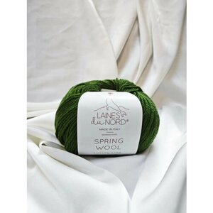 Пряжа 50% хлопок 50% меринос Laines du Nord Spring Wool 20-зеленый