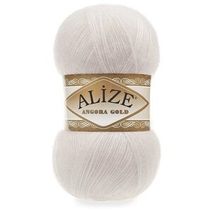 Пряжа Alize Angora Gold (Ангора Голд) - 1 моток 599 слоновая кость 20% шерсть, 80% акрил 550м/100г